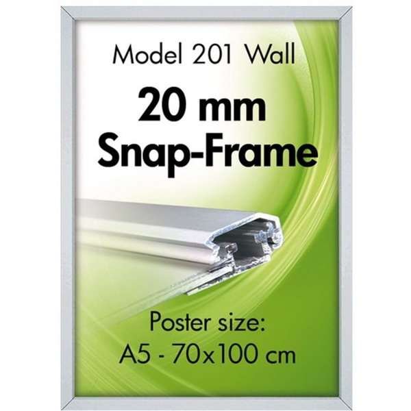 Klapprahmen mit 20mm Aluminium-Flachprofil, silber - A2