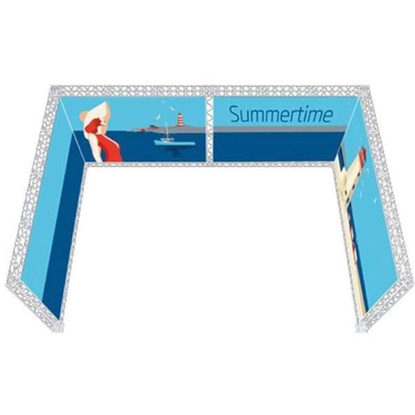 Crown Truss 15 Messewand U-Form 4 x 6 m - weiß