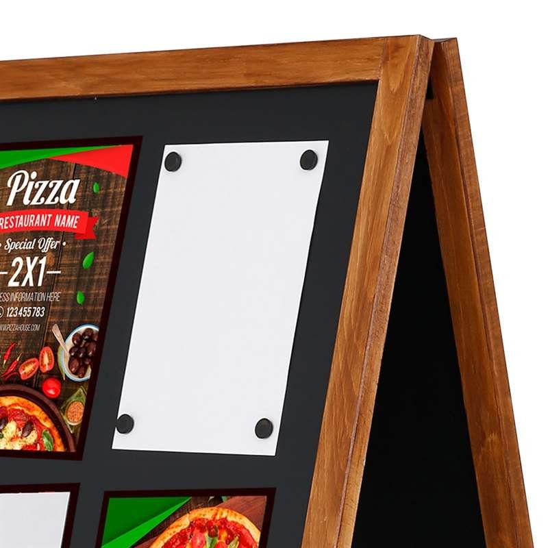 Wooden Kreidetafel Kundenstopper aus Holz mit metalltafel, 59 x 119 cm