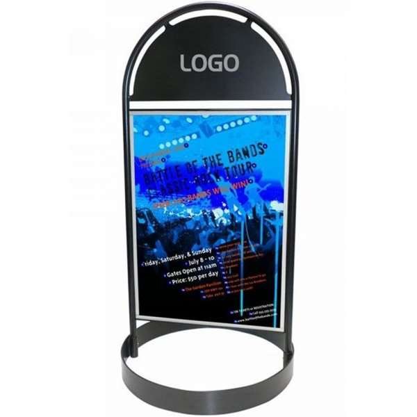 Gotik Circle Kundenstopper mit Logo schild, schwarz - 50x70 cm