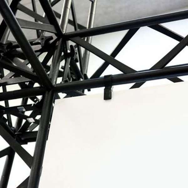 Crown Truss 15 Messewand mit Banner - schwarz