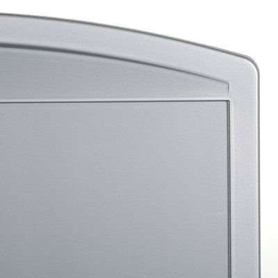 Kunststoffschild mit Fuß - schwarzer Wassertank - silberne Oberseite