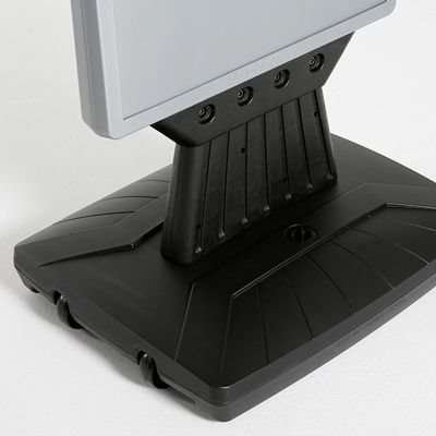 Kunststoffschild mit Fuß - schwarzer Wassertank - silberne Oberseite