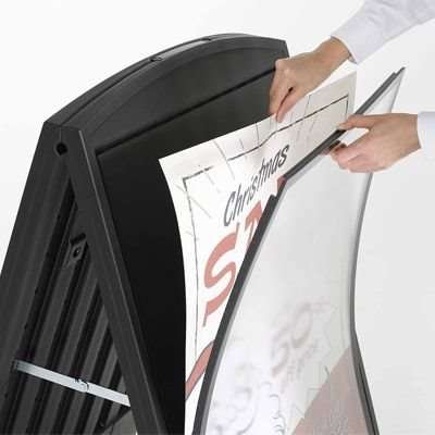 Compact Kunststoff-Kundenstopper, A1-schwarz