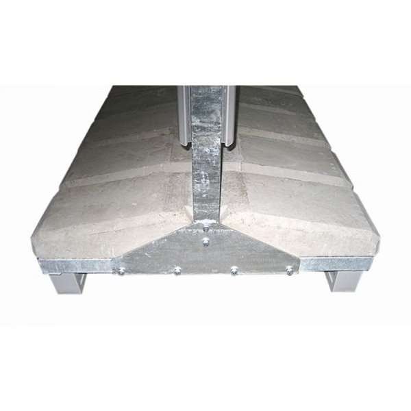 Schwerer Outdoor Kundenstopper mit Betonfuß, silver - 100x140 cm