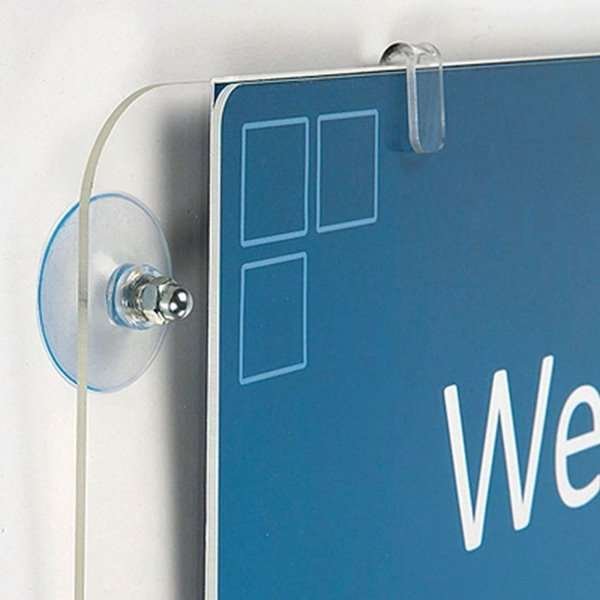 Acrylrahmen mit Saugnapf für Fenster doppelseitig horizontal - A4