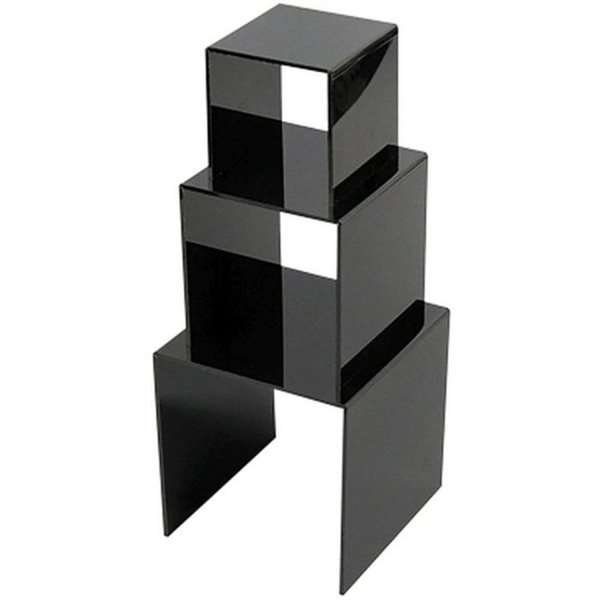 Display Podest, Dekoregal Displayregal - 3 Stk. - schwarz