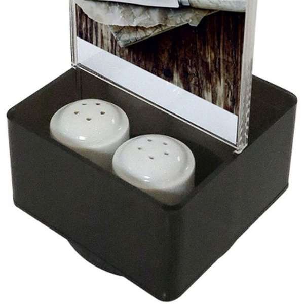 Salt & Pepper Menükartenhalter vertikal - 2xM65 Flyer - 9,9x21 cm - schwarz