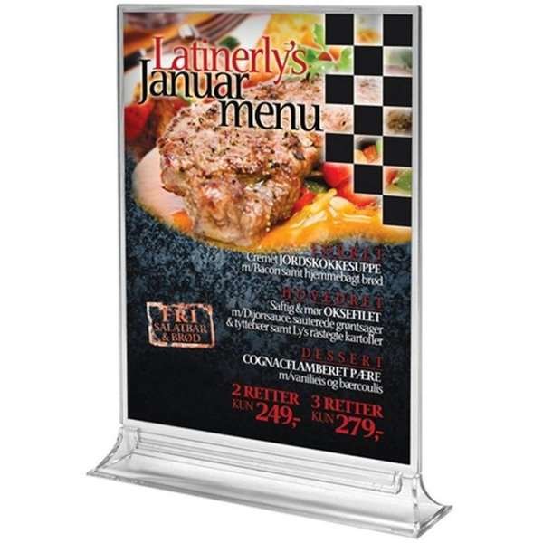 Vertikaler Menükartenhalter Acryl - A6 - 10,5 x 14,8 cm