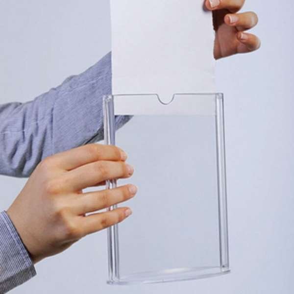 Ovaler Menükartenhalter vertikal - A5 - 14,8 x 21 cm