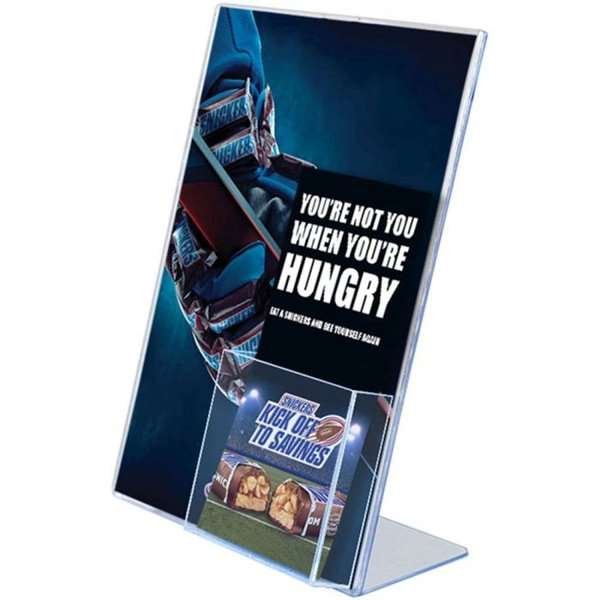 L - Menükartenhalter A4, mit Einsatz oben - Halter für M65-Broschüren