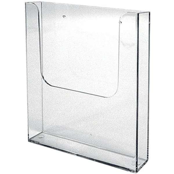 Acryl-Broschürenhalter für die Wand - vertikal - Flyer - M65 - 9,9 x 21 cm