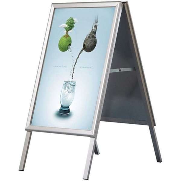Alu-Line Standard Kundenstopper - 70x100 cm - Silber