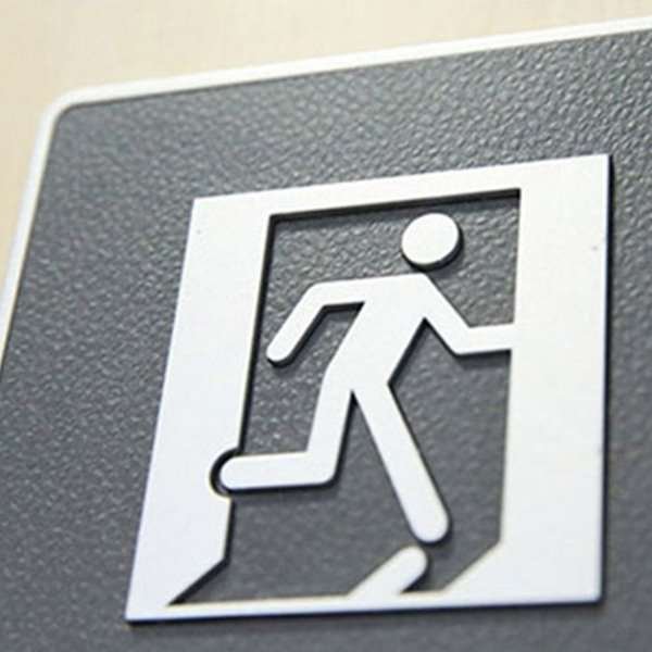 Symbol, Türschild, Mit, Blindenschrift - Exit