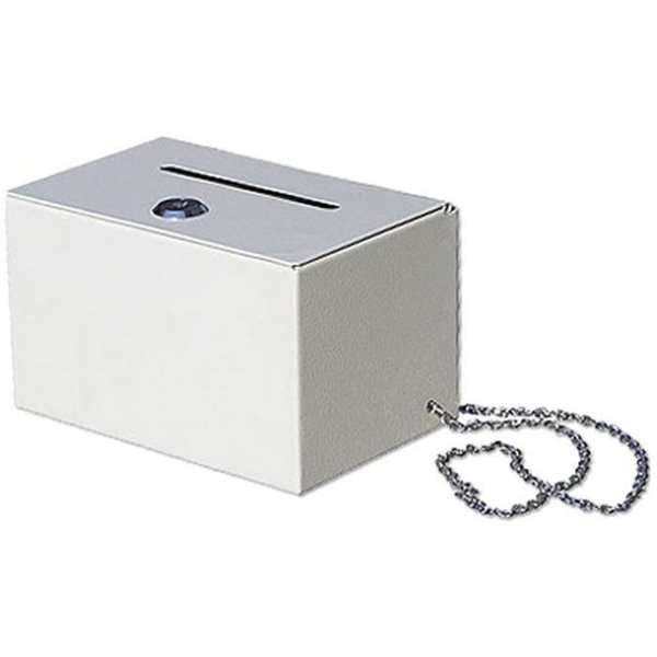 Spenden- und Trinkgeldbox in Weiß