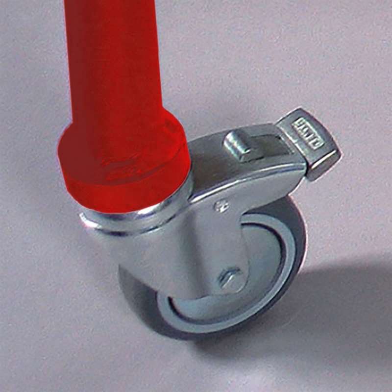 New Gotik Lux Kundenstopper mit Logo schild und Rad - A1 - rot