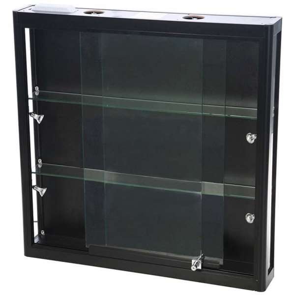 Vitrine - Showcase Wall Duo Glasvitrine mit LED-Licht und Schloss - Schwarz