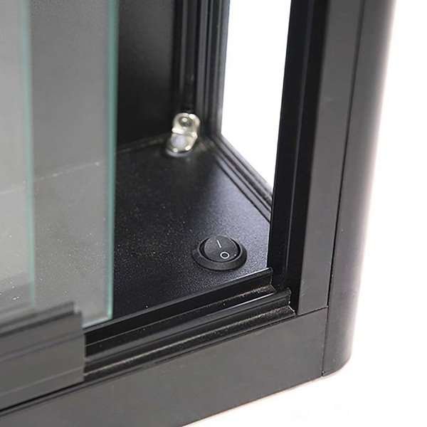 Vitrine - Showcase Wall Duo Glasvitrine mit LED-Licht und Schloss - Schwarz