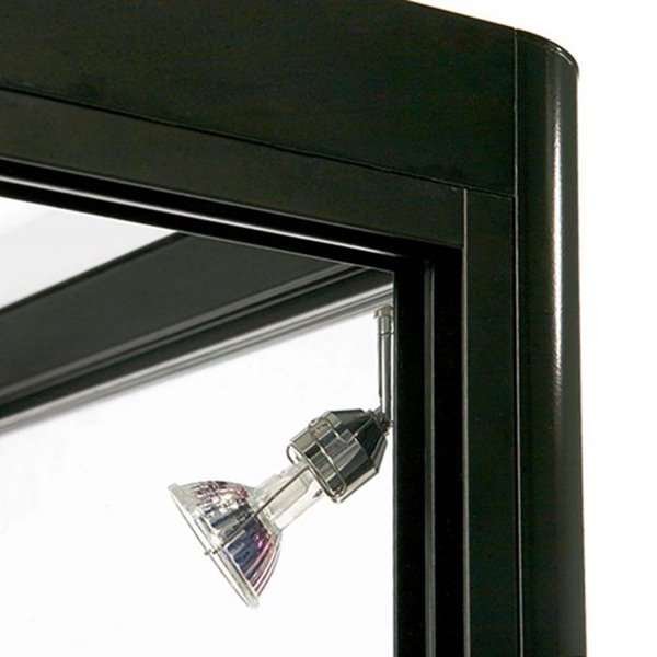 Vitrine - Showcase Desk Duo Glasvitrine mit LED-Licht und Schloss - Schwarz