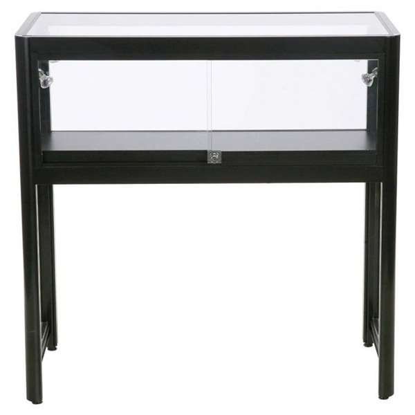 Vitrine - Showcase Desk Duo Glasvitrine mit LED-Licht und Schloss - Schwarz