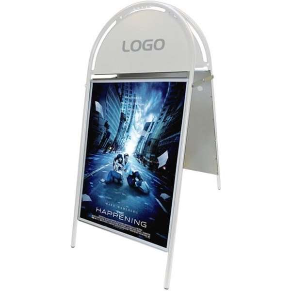Gotik Budget Kundenstopper mit Logo schild - A1 - weiß
