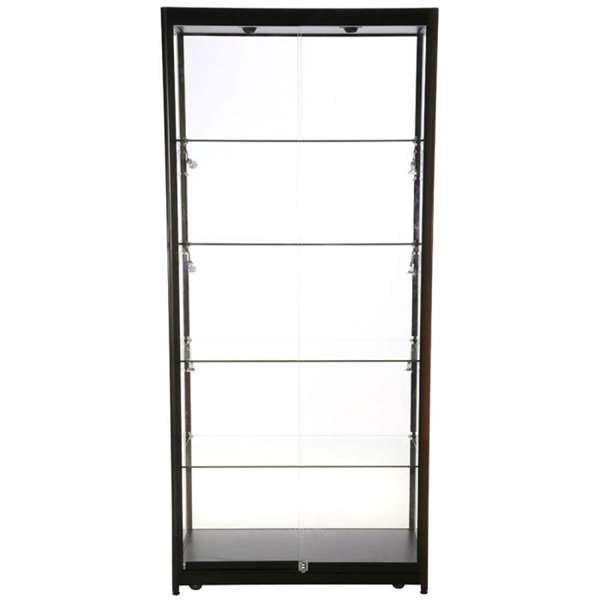 Vitrine - Showcase Tower Duo Glasvitrine mit LED-Licht und Schloss - Schwarz