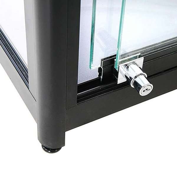 Vitrine - Showcase Tower Duo Glasvitrine mit LED-Licht und Schloss - Schwarz