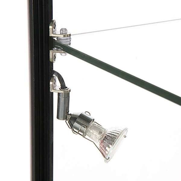 Vitrine - Showcase Tower Solo Glasvitrine mit Unterschrank, LED-Licht und Schloss - Schwarz