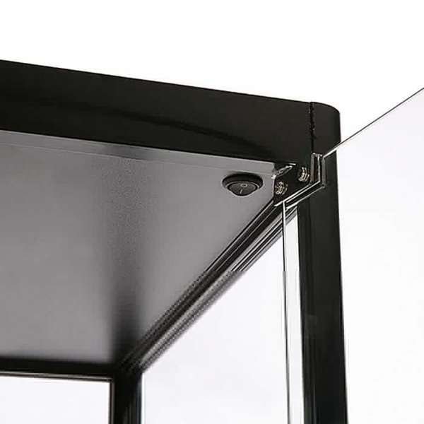 Vitrine - Showcase Tower Solo Glasvitrine mit Unterschrank, LED-Licht und Schloss - Schwarz