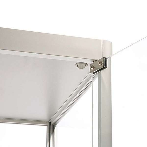 Vitrine - Showcase Tower Solo Glasvitrine mit Unterschrank - Silber