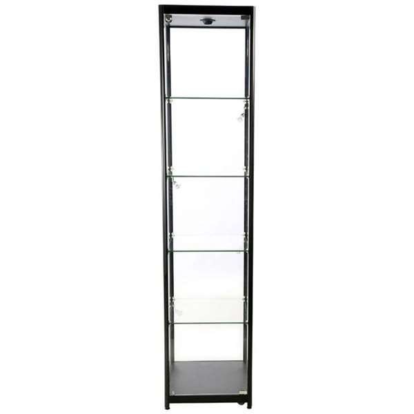 Vitrine - Showcase Tower Solo Glasvitrine mit LED-Licht und Schloss - Schwarz