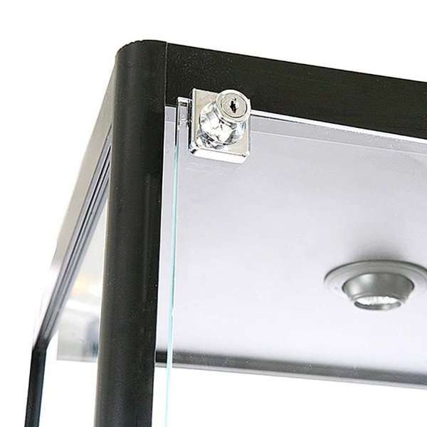Vitrine - Showcase Tower Solo Glasvitrine mit LED-Licht und Schloss - Schwarz