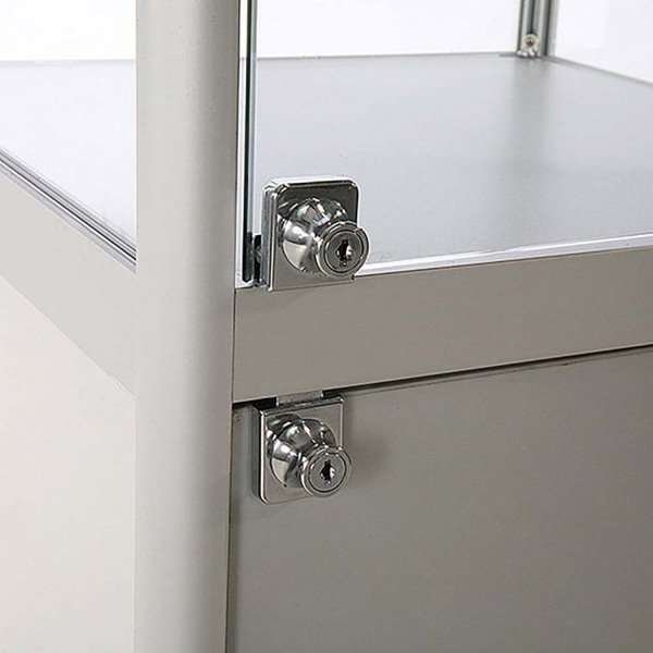 Vitrine - Showcase Tower Solo Glasvitrine mit Unterschrank - Silber