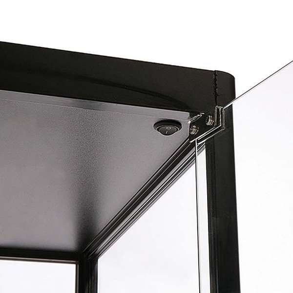 Vitrine - Showcase Tower Solo Glasvitrine mit LED-Licht und Schloss - Schwarz