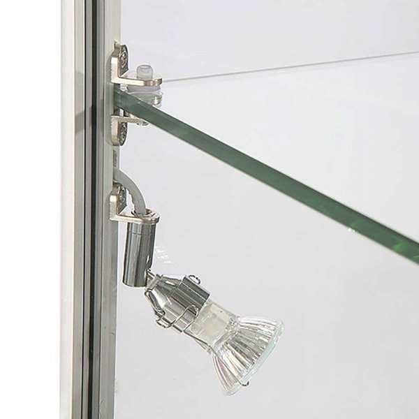 Vitrine - Showcase Tower Solo Glasvitrine mit LED-Licht und Schloss - Silber