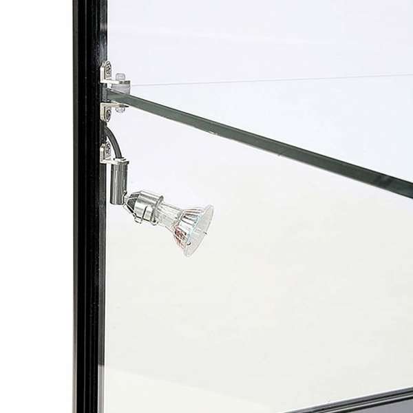 Vitrine - Showcase Counter Duo Glasvitrine mit Unterschrank, LED-Licht und Schloss - Schwarz
