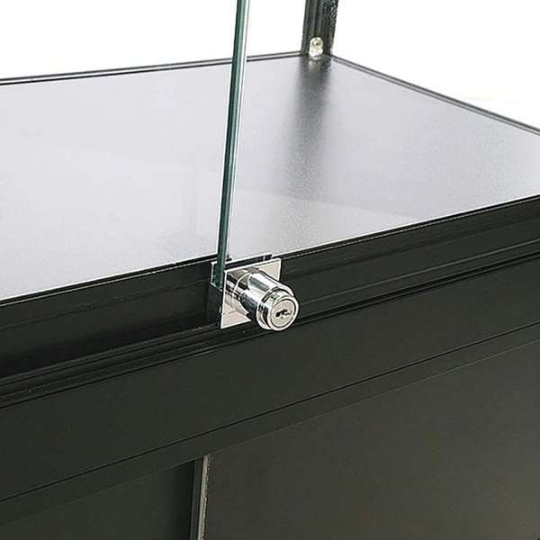Vitrine - Showcase Counter Duo Glasvitrine mit Unterschrank, LED-Licht und Schloss - Schwarz