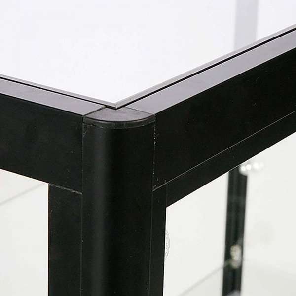 Vitrine - Showcase Counter Duo Glasvitrine mit Unterschrank, LED-Licht und Schloss - Schwarz