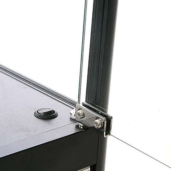 Vitrine - Showcase Counter Duo Glasvitrine mit LED-Licht und Schloss - Schwarz