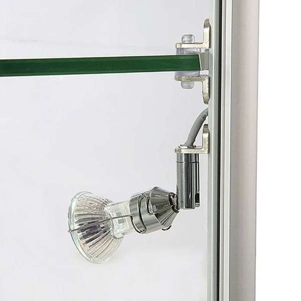 Vitrine - Showcase Counter Duo Glasvitrine mit LED-Licht und Schloss - Silber