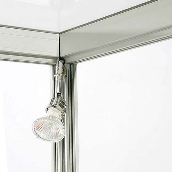 Vitrine - Showcase Counter Duo Glasvitrine mit LED-Licht und Schloss - Silber