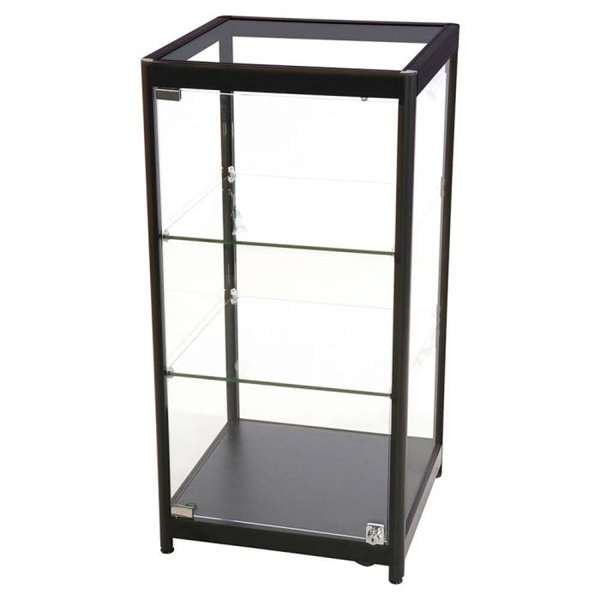 Vitrine - Showcase Counter Solo Glasvitrine mit LED-Licht und Schloss - Schwarz