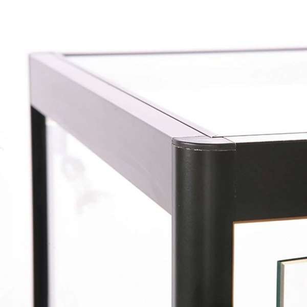 Vitrine - Showcase Counter Solo Glasvitrine mit LED-Licht und Schloss - Schwarz