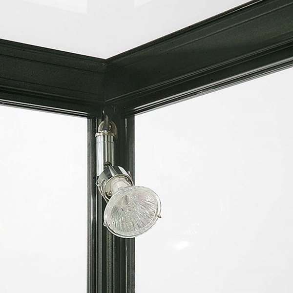Vitrine - Showcase Counter Solo Glasvitrine mit LED-Licht und Schloss - Schwarz