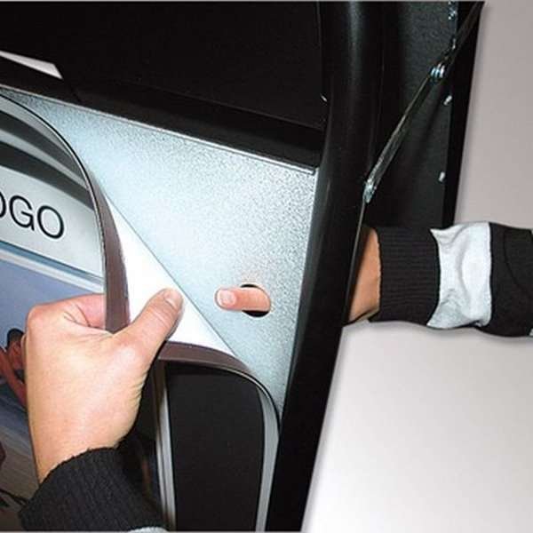 Gotik Classic Kundenstopper mit Logo schild - 50x70 cm - schwarz