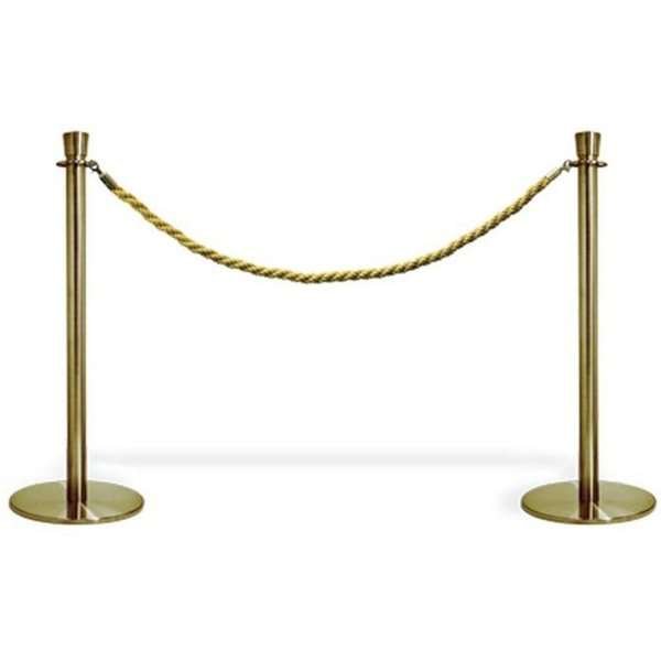 Absperrpfostensystem, 2 Ständer mit goldfarbenem Seil