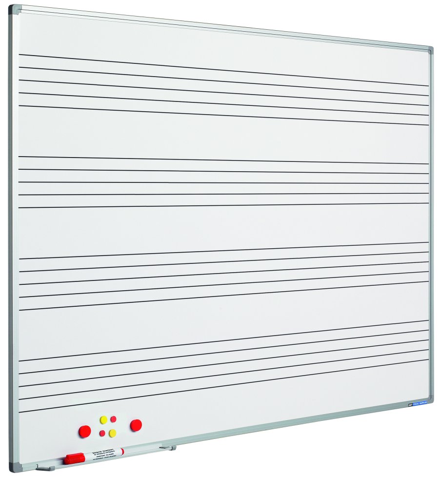 Whiteboard, 5 musikalische Notationssysteme, 90 x 120 cm