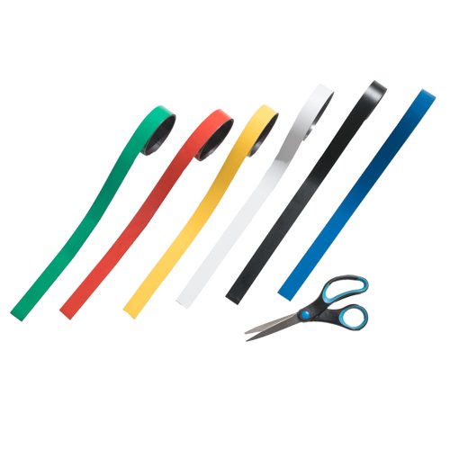Magnetband in 6 verschiedenen Farben, Rolle mit 30 m - 35,0 mm - Weiß