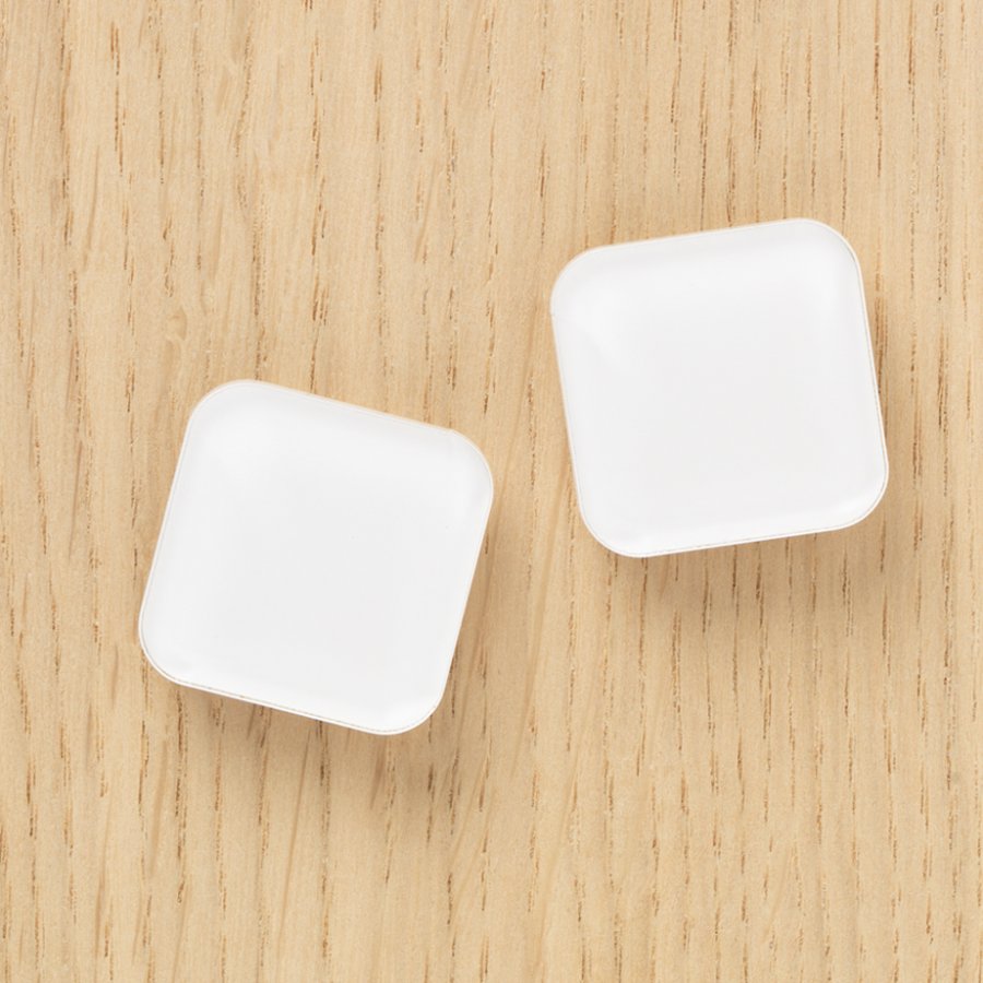 Starke Glasmagnete weißes Quadrat, 2er-Pack