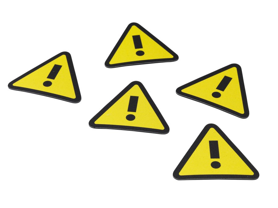 Magnetische Aufmerksamkeitskarten - 5 Stück im Paket. - Ø 35 mm.